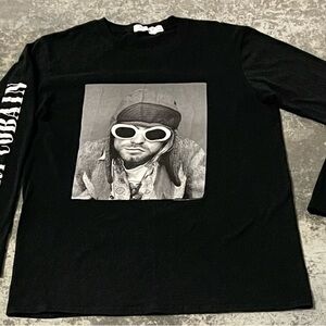 Nirvana Kurt Kobain Band Concert Shirt Adult Small Black Long Sleeve Grunge 90s